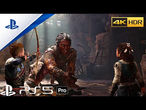 GOD OF WAR RAGNAROK PS5 PRO  - ATREUS VS GRYLA | BOSS FIGHT 4K HDR