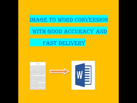 Image conversion services (image to word), data entry servic...