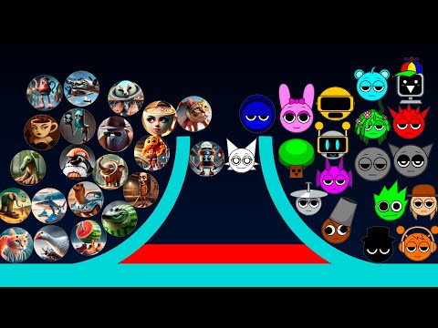 Italian Brain Rot Vs Sprunki Survival Marble Race In Algodoo