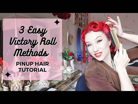 3 Easy Pinup Hair Victory Roll Methods   Vintage Hair Tutorial