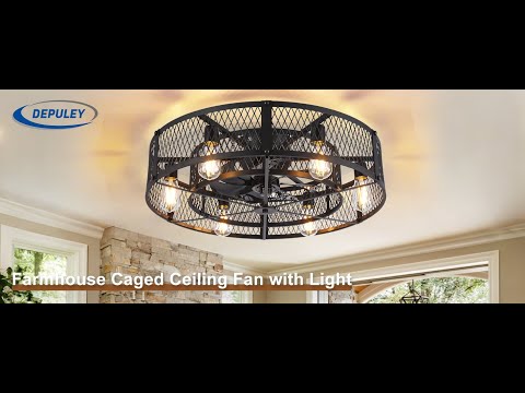WS-FPZ58-60B 26" Farmhouse Flush Mount Caged Fan Light (Latest) — Install Guide & Manual #home