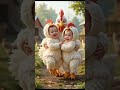 Cutes Babies Dancing With Chicken Dugi Dugi Dum Dum Dugi Dugi Dam Dam Shorts Dudidudidam