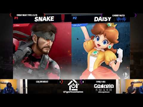 Smash Ultimate Tournament 1/11/19 - Typo| T-Rex(Snake) Vs JntaBeast(Daisy) - $1 Money Match