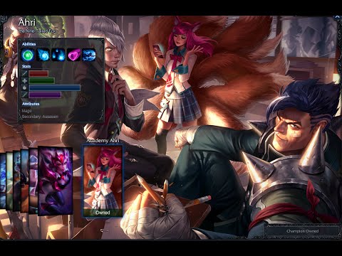 Academy Ahri Skin Spotlight Gameplay 1080p HD