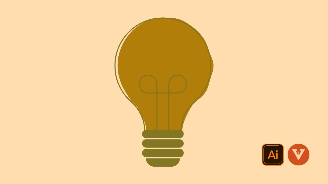 Adobe Illustrator Tutorial - Create Simple Lightbulb Flat Design