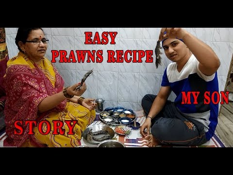 Cooking with my Son Prawns Recipe Kolambi Dish Video