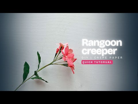 Rangoon creeper Crepe Paper flower making | Easy DIY flower making | Art and Craft