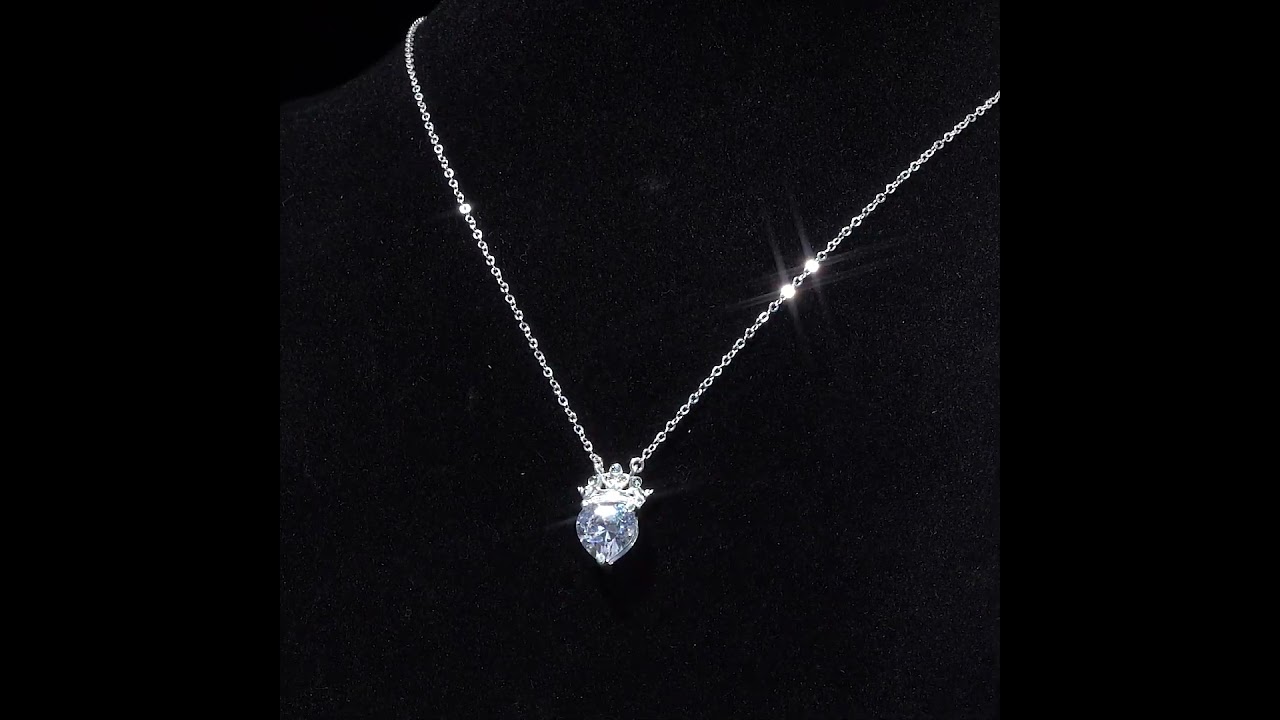 Dây chuyền bạc DCJ65 S925 Queen Heart sang trọng quý phái, quà tặng Valentine ý nghĩa, Chariot Jewelry