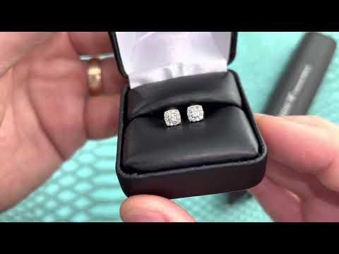 0.33 Carat Halo Genuine Diamond Earrings with Killer Shine