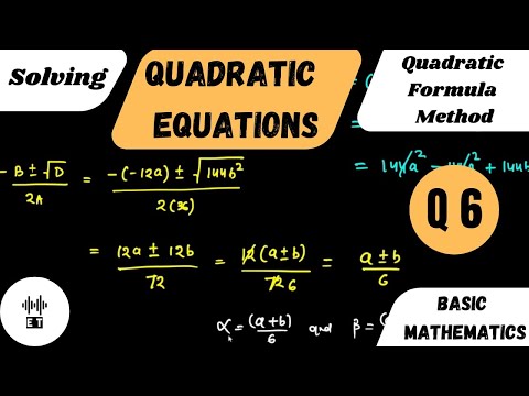 Solving Quadratic Equations Quadratic Formula Method Questions 10