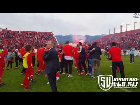 Prva liga FBiH 2018/19, Velež Mostar - Igman Konjic 4-2, atmosfera na tribinama tokom meča i slavlje