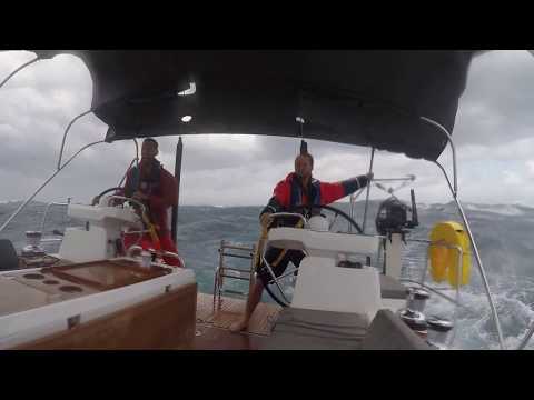Violent Storm and Big Waves During a Sailboat Delivery