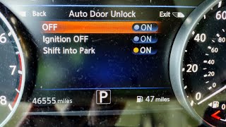 How to change the Automatic UNLOCK settings. Make it unlock when in PARK. Nissan Murano