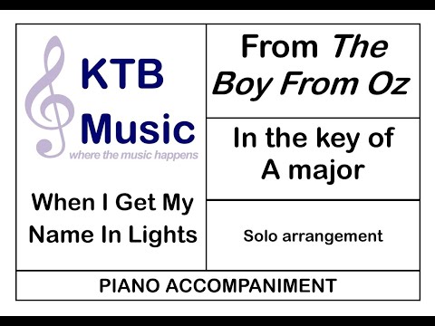 When I Get My Name In Lights (The Boy From Oz) [Piano Accompaniment]