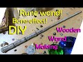 Custom rune wand making! DIY hand made wooden wand build! Bone effect!
