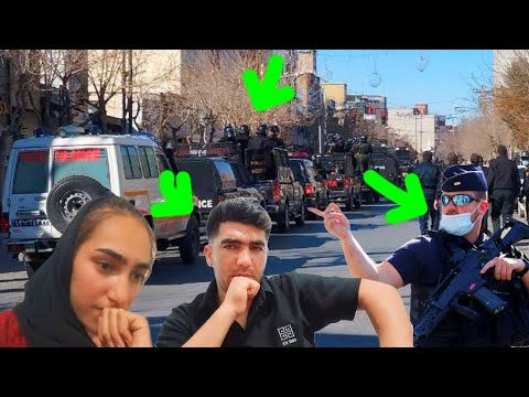 When life gets tough; Amir and Fatemeh explain the people's protest. Police arrive