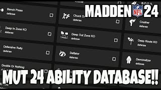 THERE'S A NEW DATABASE FOR MUT 24 ABILITIES!!| YOU CAN NOW COMPARE ABILITIES!!| MADDEN 24