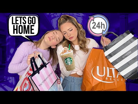 KAYLA & KALLI 24 HOUR SHOPPING CHALLENGE 😱🛒🛍🤑 #shopping #challenge #vlog #haul #trendy