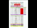 House Construction Cost Calculator Excel Sheet Home Estimate Houseconstruction Construction