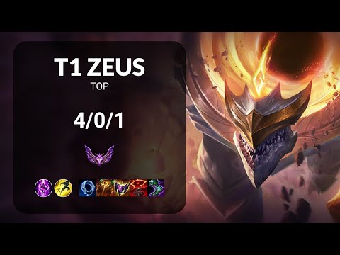 T1 Zeus Malphite vs Bur Dice Jayce TOP - KR MASTER Patch 13.12
