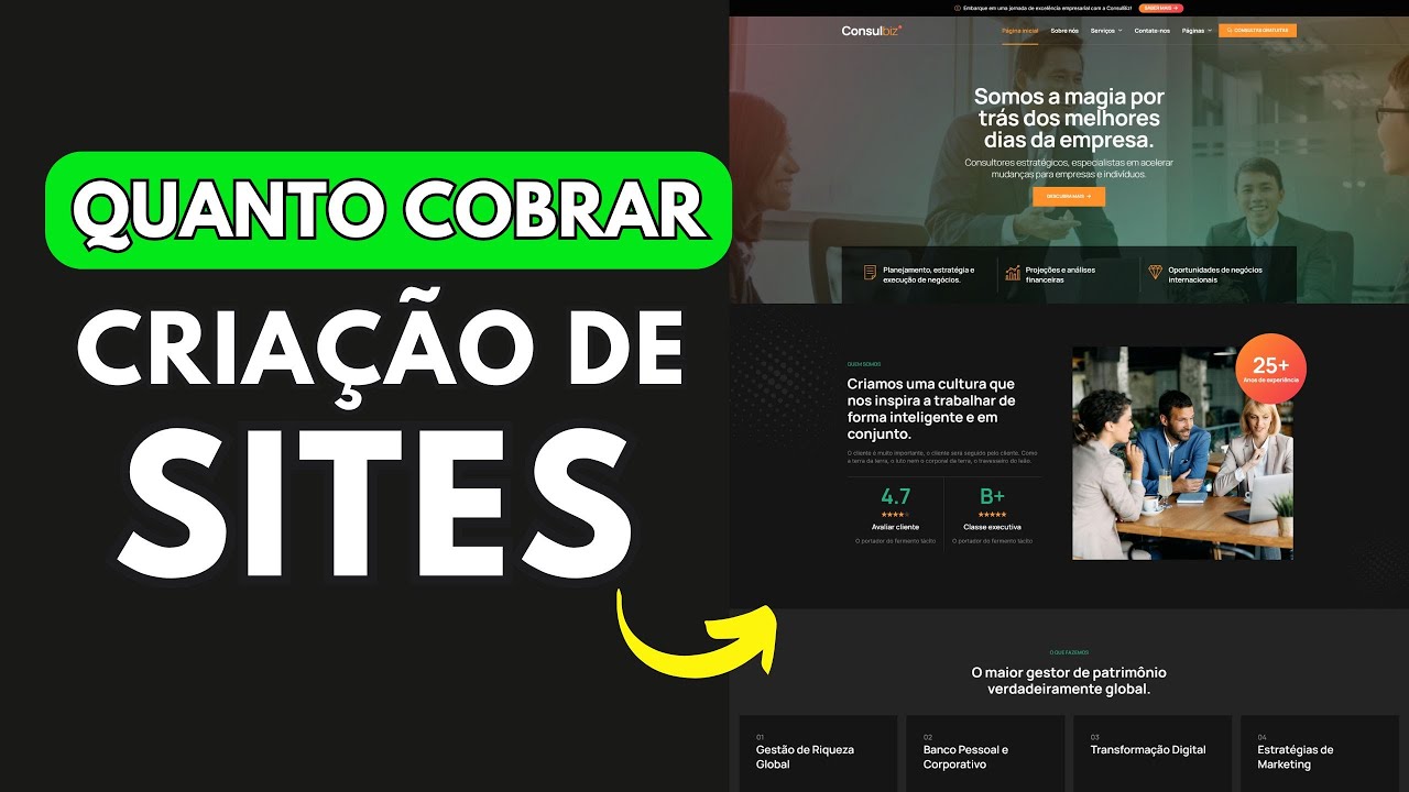 QUANTO COBRAR PARA CRIAR UM SITE DE EMPRESA DE CONSULTORIA