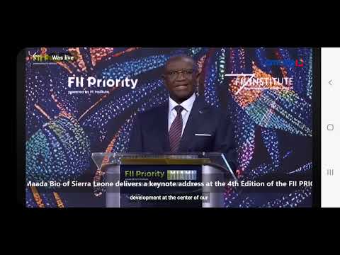 President Julius Maada Bio Speech at the FII Summit in Miami Florida in USA 