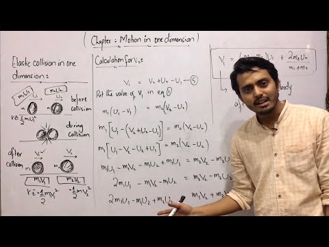 Elastic collision in one dimension || Complete derivation || It’s cases || Urdu/Hindi