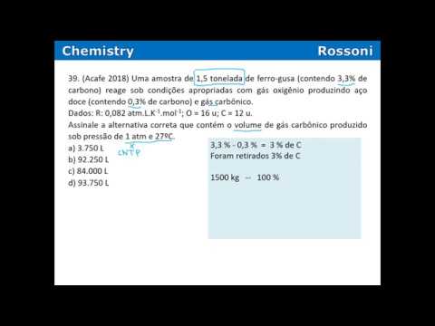 Acafe 2018 2 Medicina - Q39 Estequiometria e gases