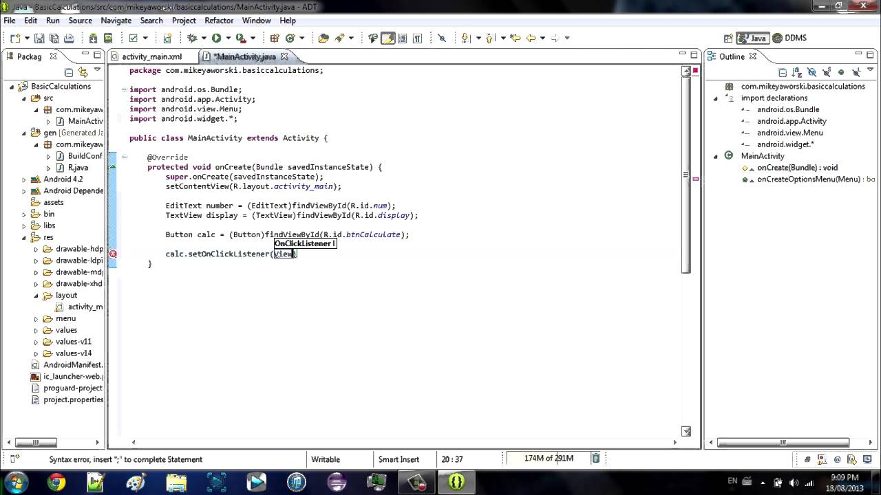 Android Eclipse Tutorial #1 - Building an App From Scratch