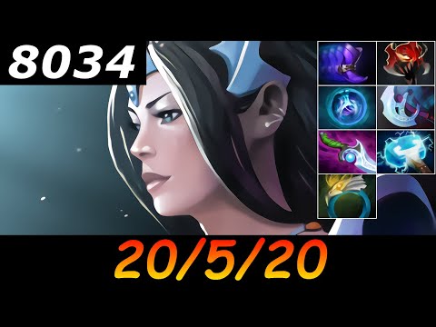 Dota 2 Mirana 8034 MMR 20/5/20 (Kills/Deaths/Assists) Ranked Full Gameplay