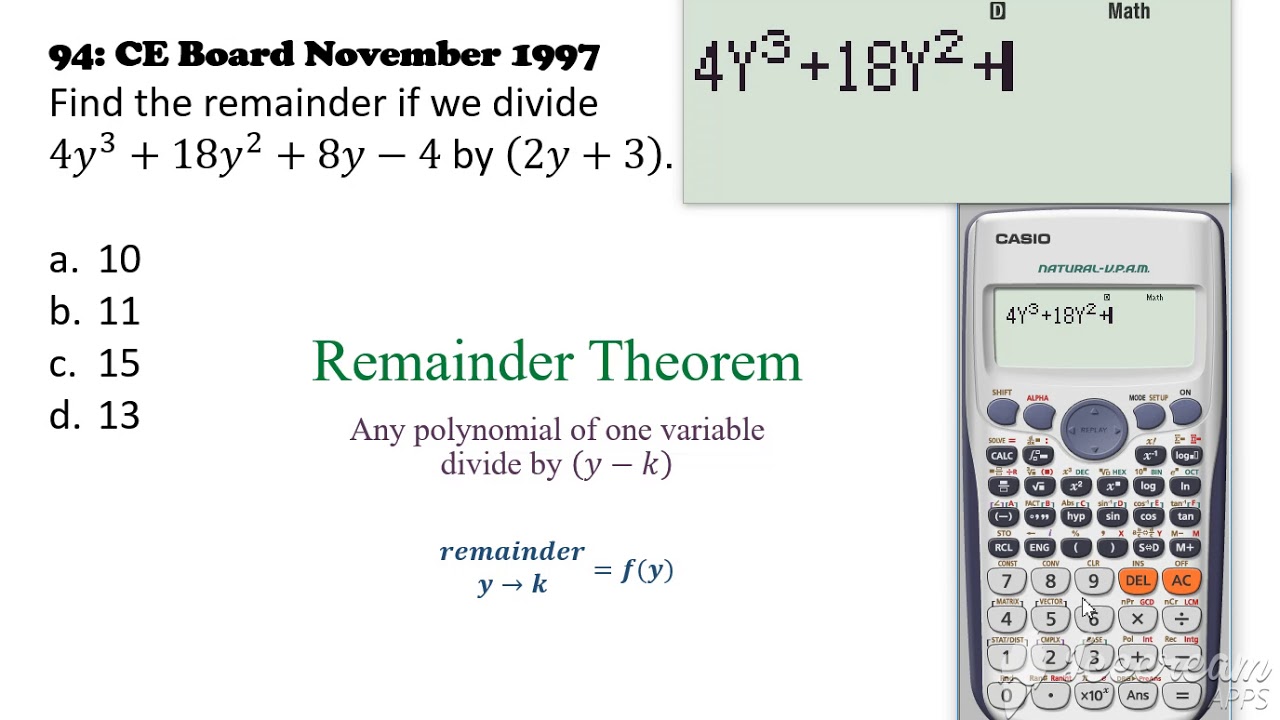Problem No. 94. Remainder Theorem