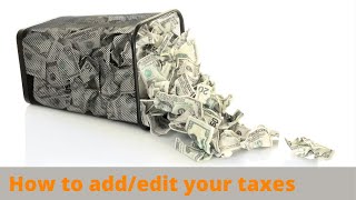 How to add/edit your taxes
