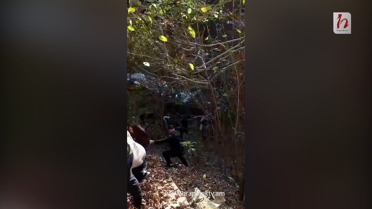 Ինչպես են Բրյուսովի ուսանողներին դուրս բերում շրջված ավտոբուսից