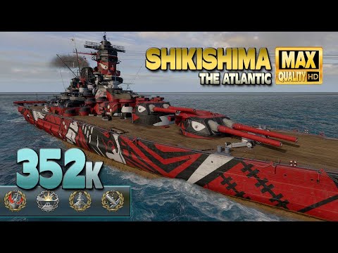 Battleship Shikishima: Big damage game on The Atlantic - World of Warships