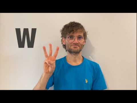 アルファベット（指文字）W