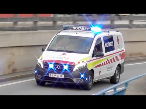 NEF + RTW ÖRK Innsbruck (RD 11-447 + RTW 13-405) - Einsatzfahrten