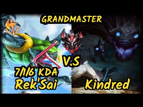 BJK Seonghwan (REK'SAI) vs KINDRED - 7/1/6 KDA JUNGLE GAMEPLAY - KR Ranked GRANDMASTER