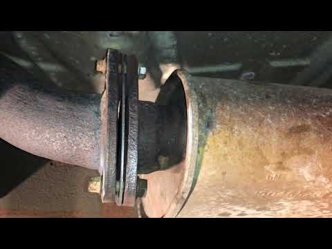 Repair rusted exhaust flange muffler gasket with rotted broken studs