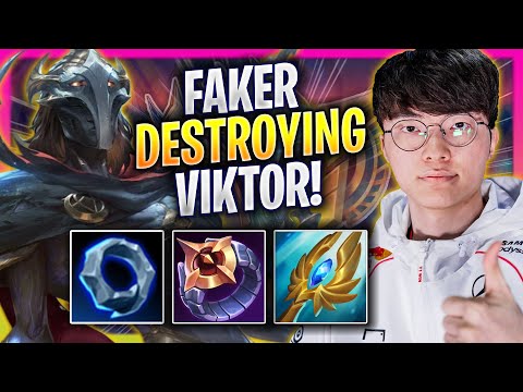 FAKER DESTROYING WITH VIKTOR IN THE NEW PATCH! - T1 Faker Plays Viktor MID vs Galio! | Season 2025