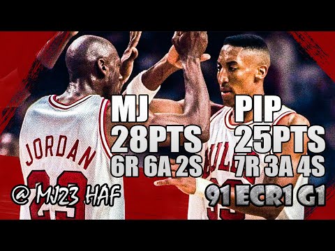 Michael Jordan & Scottie Pippen Highlights vs Knicks (1991 ECR1 G1)-53pts ALL! Tearing KNICKS APART!