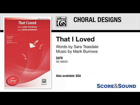 That I Loved, by Mark Burrows – Score & Sound