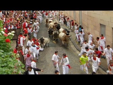 Primer Encierro San Fermin Pamplona dia 7 de Julio 2014 GRACIAS A TVE