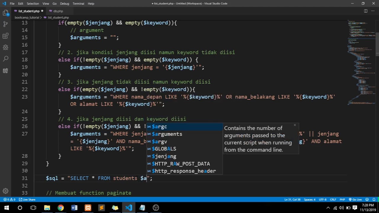03.  Membuat Fitur Search dan Pagination dengan PHP