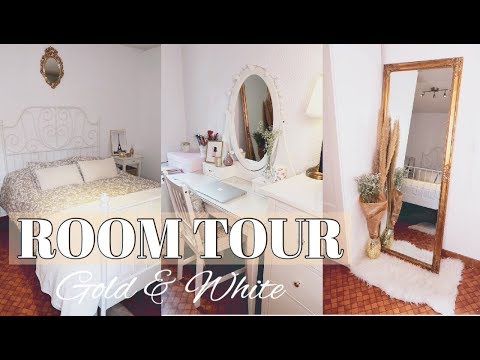 ⚜️ ROOM TOUR ⚜️Mi habitación blanca y dorada | Bstyle