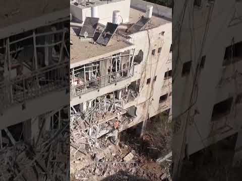Drone footage shows aftermath of Iranian missile attack in Tel Aviv | AJ #shorts