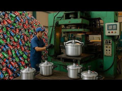 INCREDIBLE PROCESS! Tons Of Aluminium CANS Recycling & Making of High Quality PRESSURE COOKER