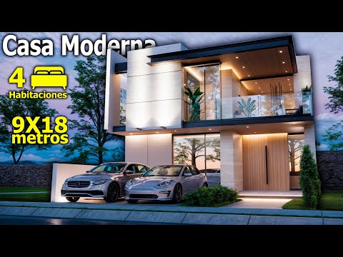 Video del proyecto Two-Story House Plans 9x18 m