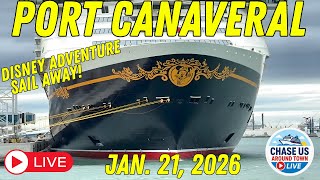 LIVE: Disney Adventure Sail Away from Port Canaveral LIVE! (Jan. 21, 2026)