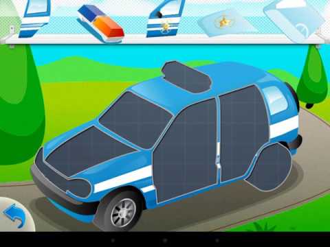 Машинки. Собераем машинку полицейскую мультик для детей 1-6 лет