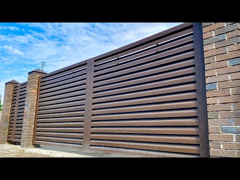 Крутые ворота и забор своими руками от фирмы Grand Line. Забор жалюзи Milan